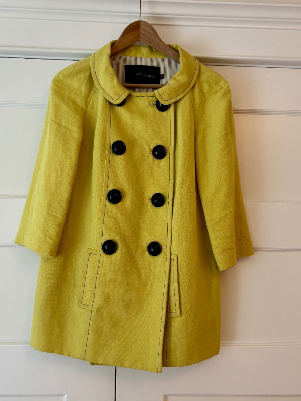 Tara Jarmon yellow double-breasted coat